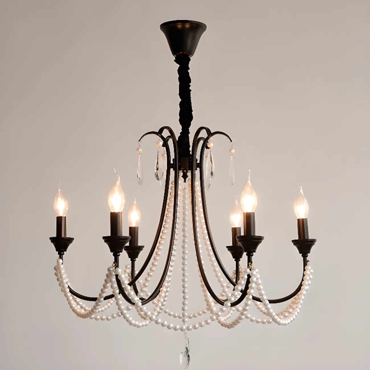 Black Modern Crystal Linear Glass Chandelier Beads Image - 3 | homeyfad