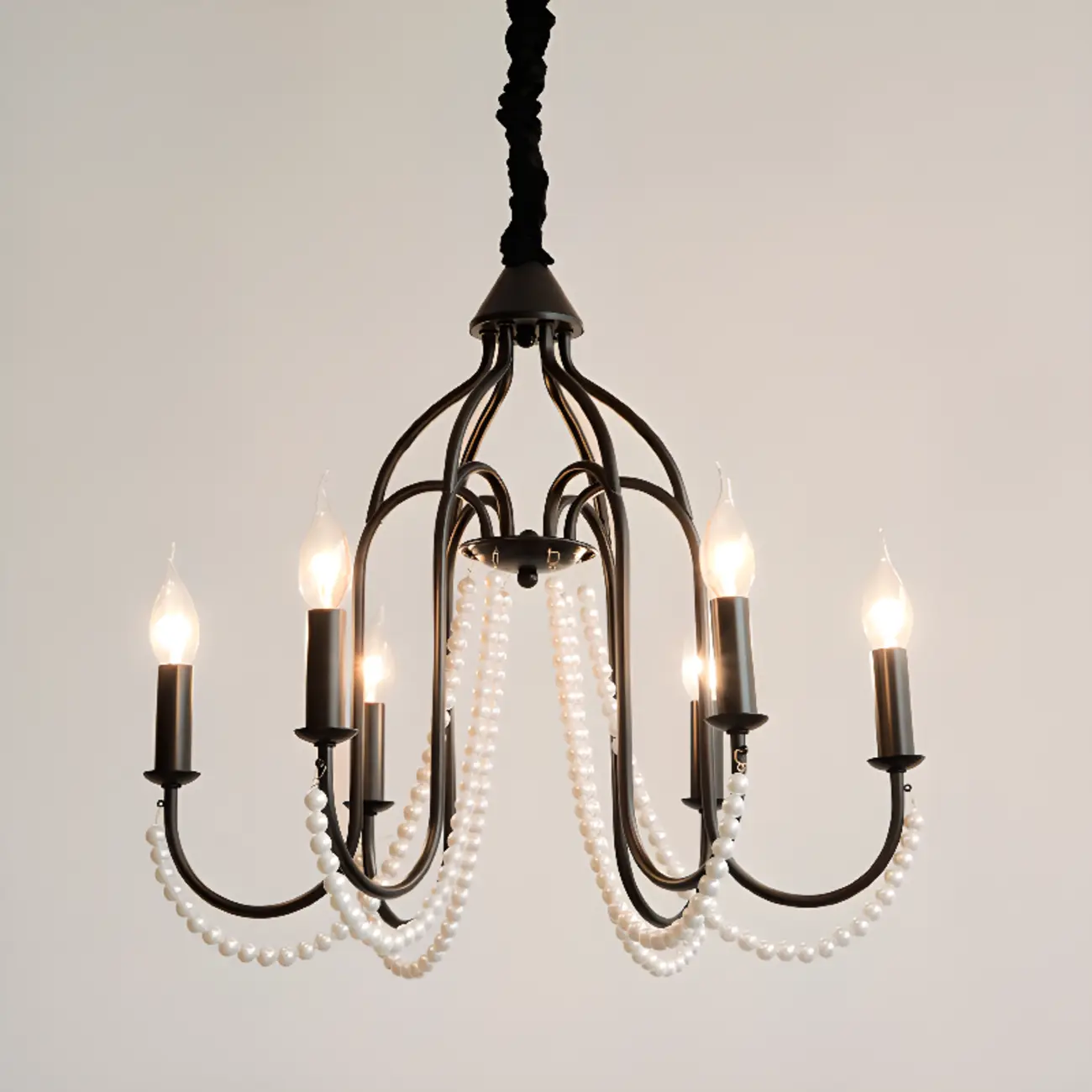 Black Modern Crystal Linear Glass Chandelier Beads Image - 6 | homeyfad