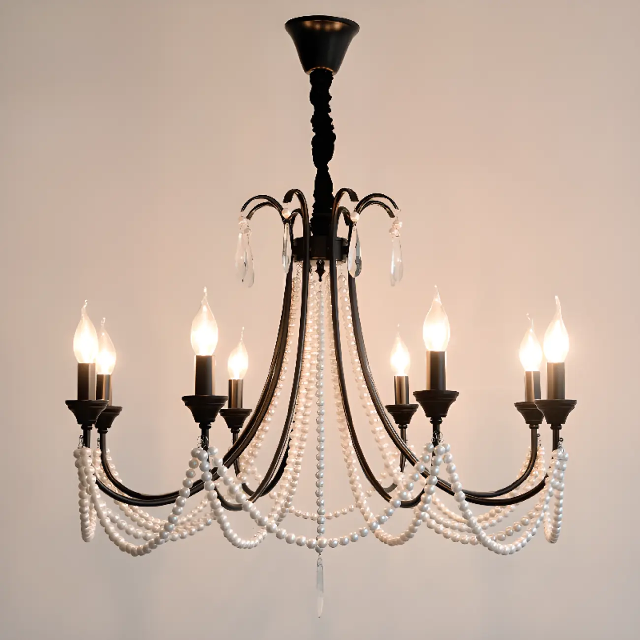 Black Modern Crystal Linear Glass Chandelier Beads Image - 7 | homeyfad