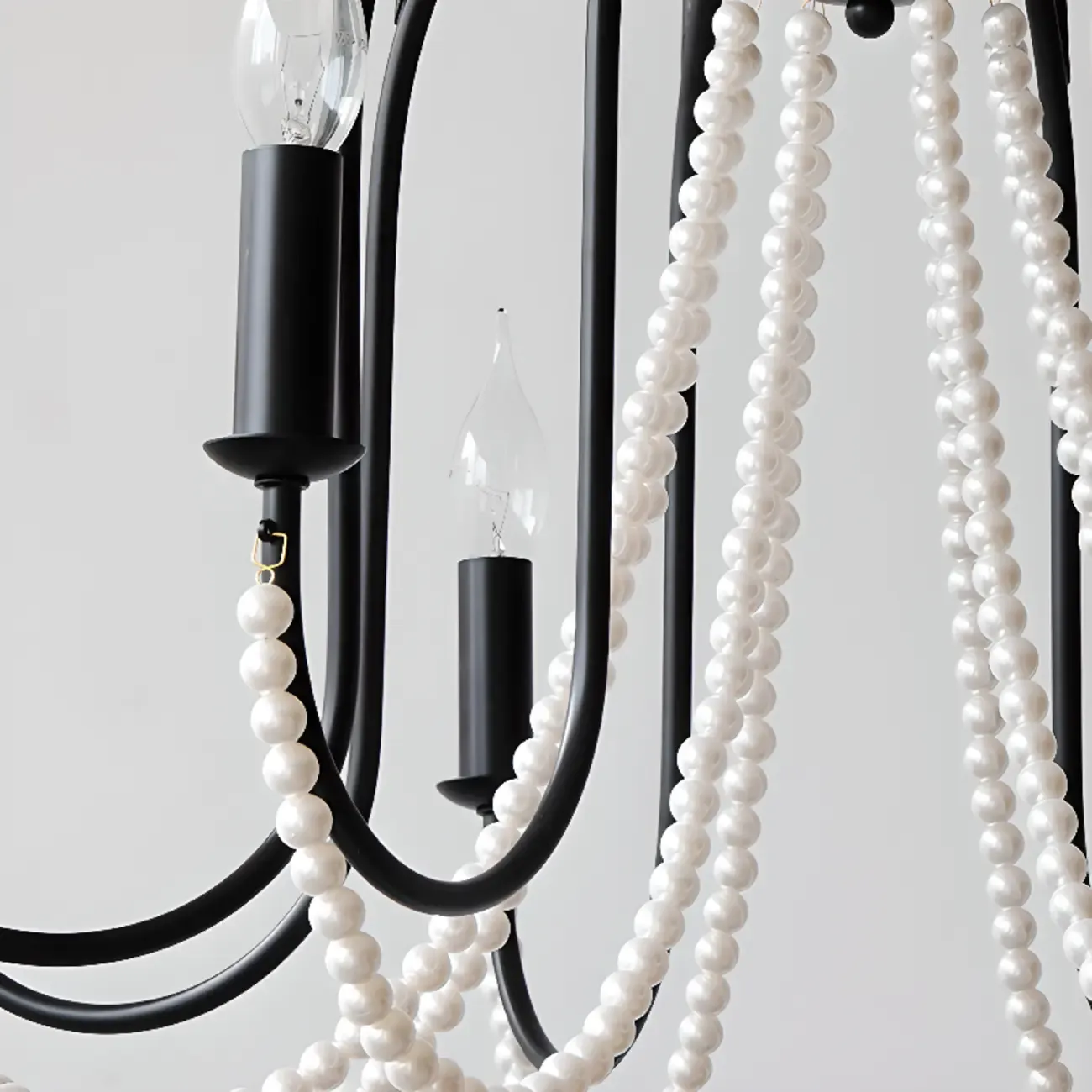 Black Modern Crystal Linear Glass Chandelier Beads Image - 12