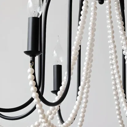 Black Modern Crystal Linear Glass Chandelier Beads Image - 12