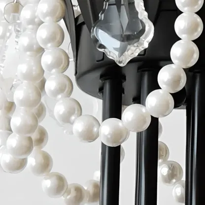 Black Modern Crystal Linear Glass Chandelier Beads Image - 16