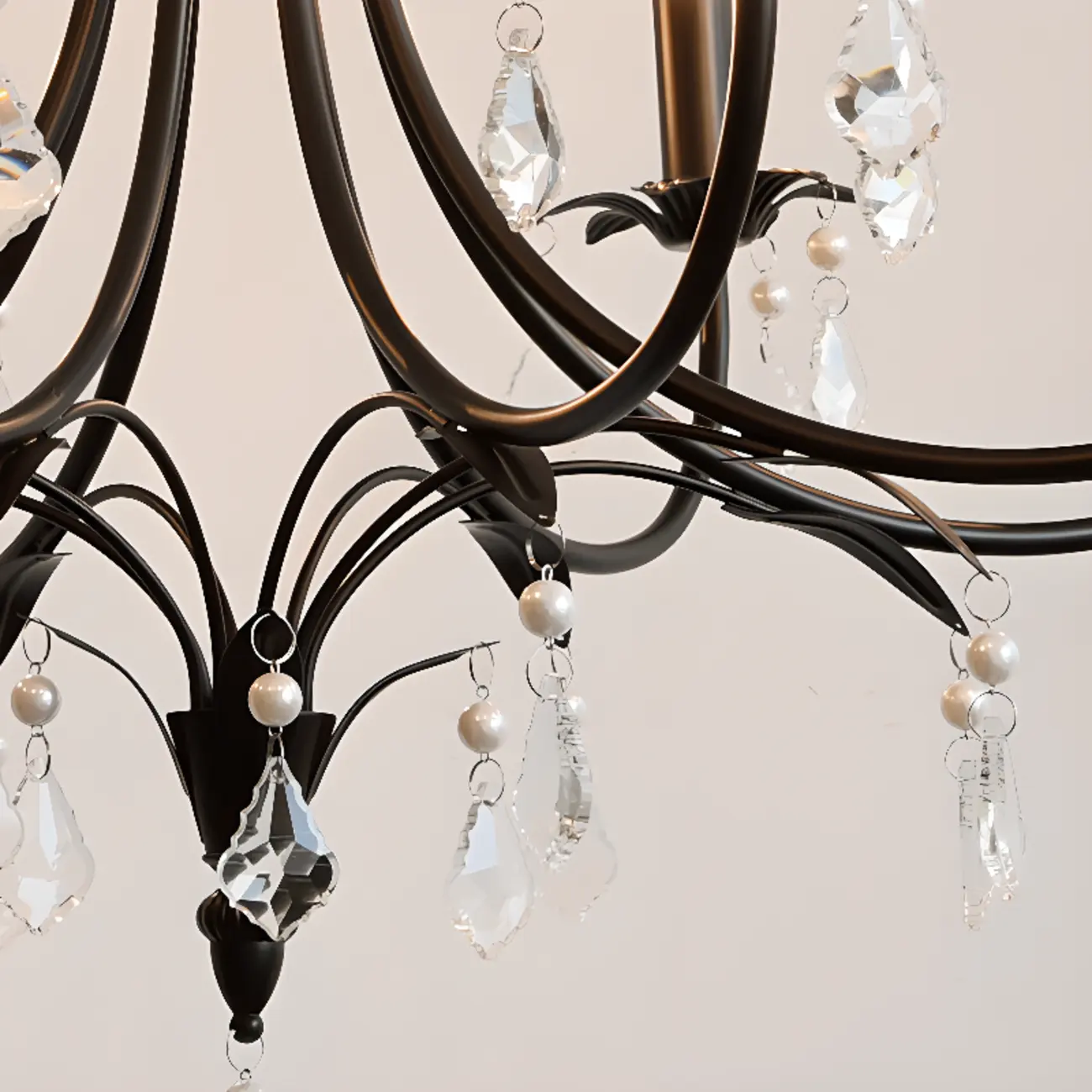 Black Modern Crystal Linear Glass Chandelier Beads Image - 17 | homeyfad