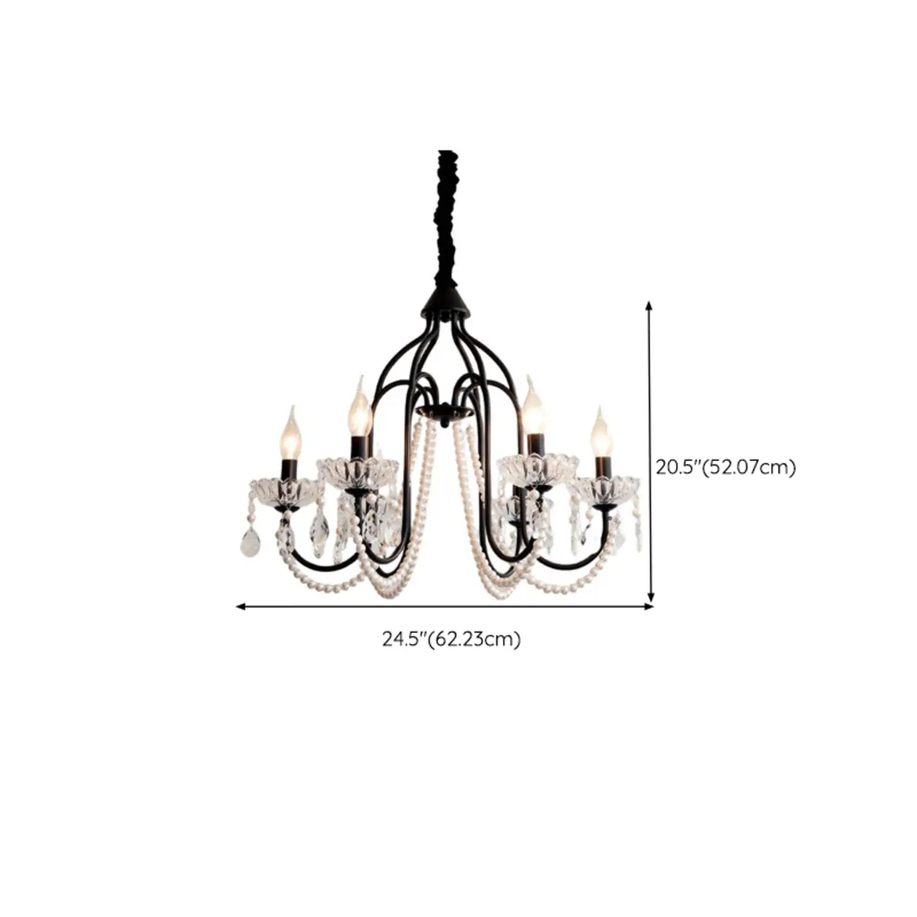 Black Modern Crystal Linear Glass Chandelier Beads #size | homeyfad