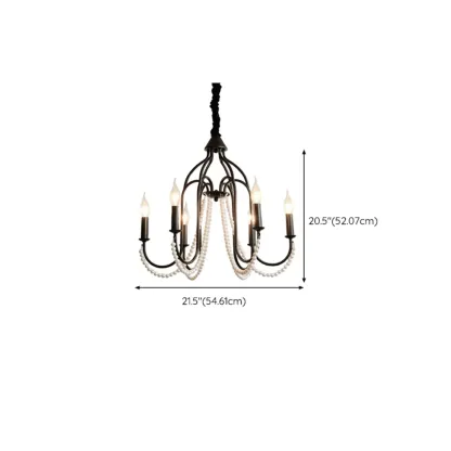 Black Modern Crystal Linear Glass Chandelier Beads Image - 22