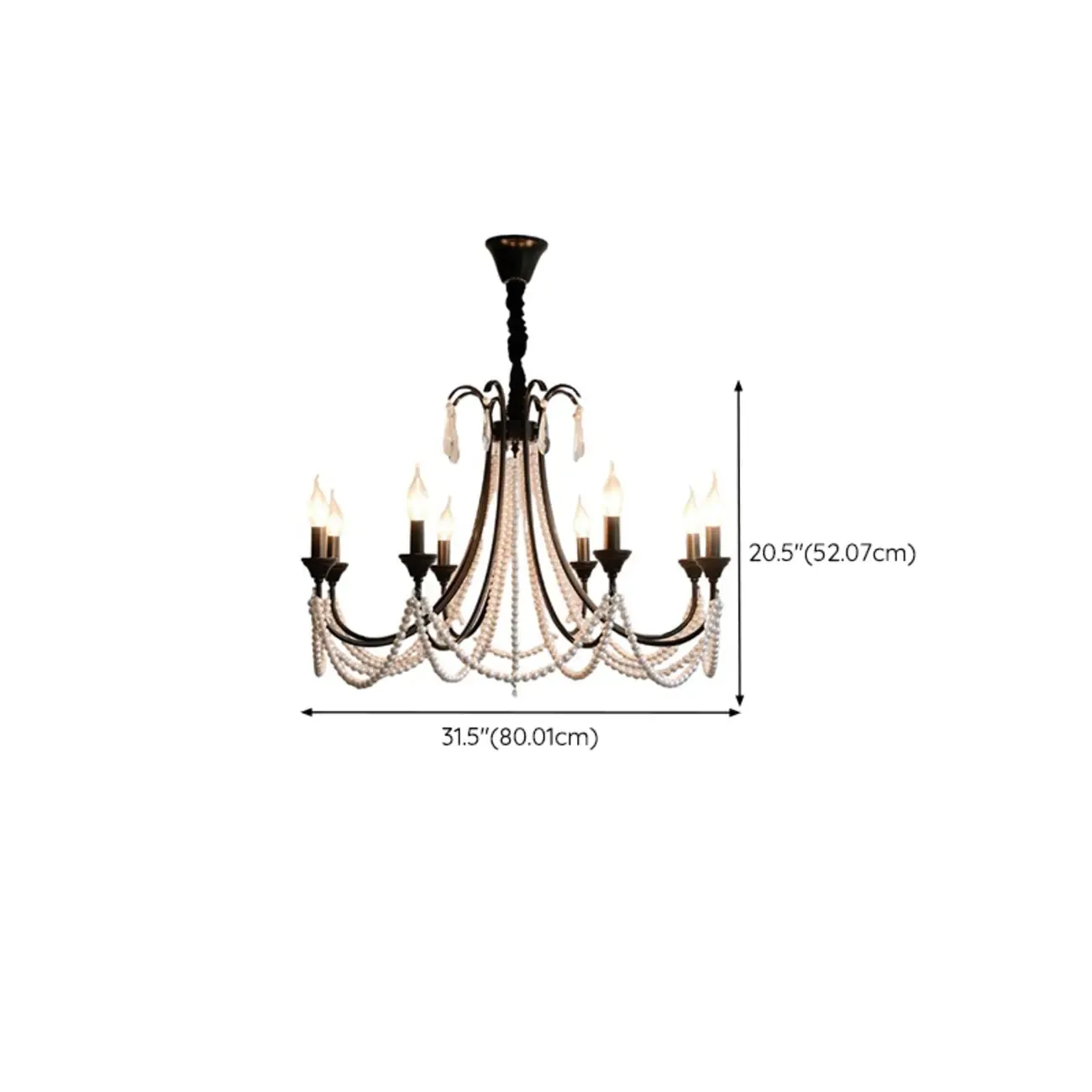 Black Modern Crystal Linear Glass Chandelier Beads Image - 25