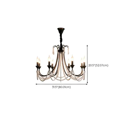 Black Modern Crystal Linear Glass Chandelier Beads Image - 25