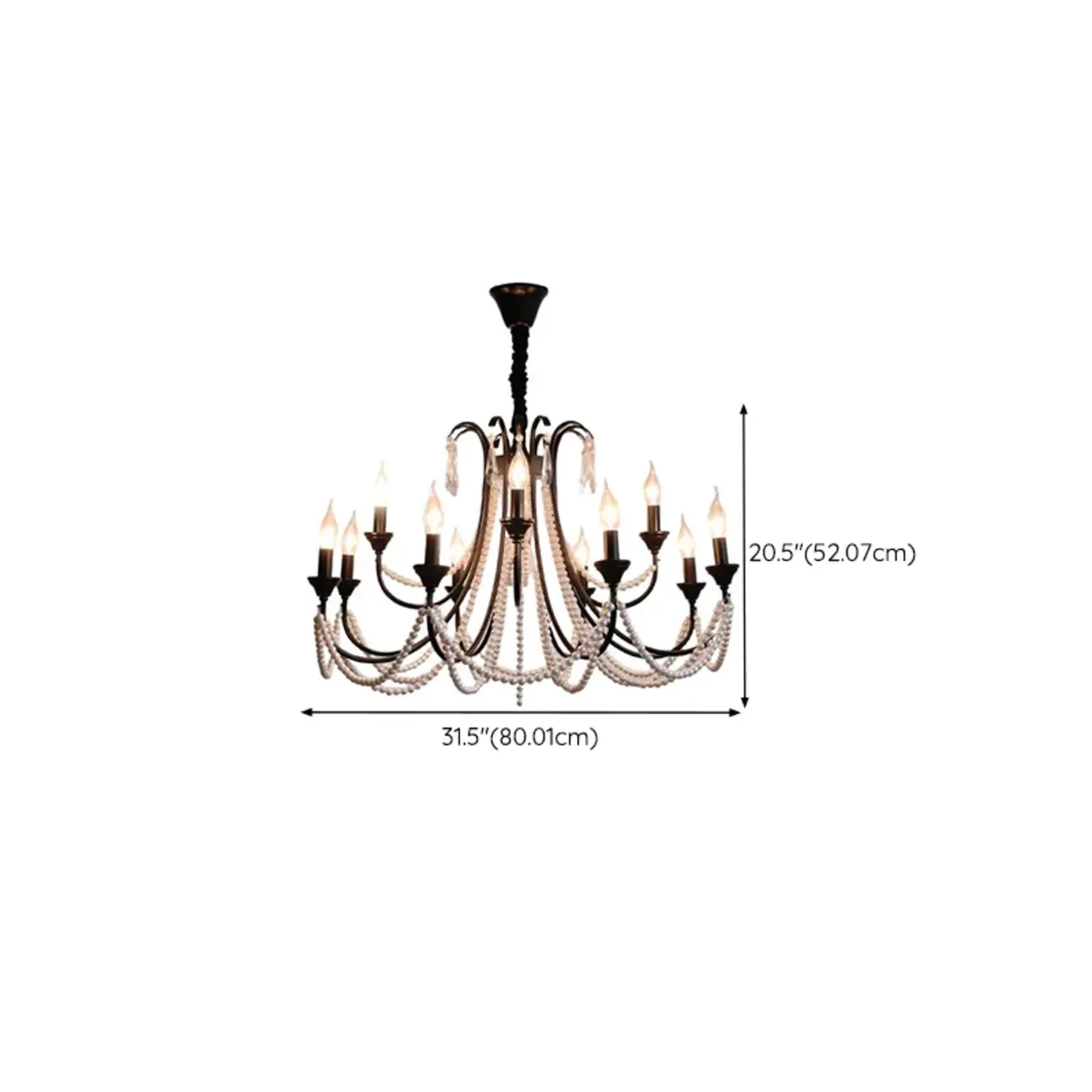 Black Modern Crystal Linear Glass Chandelier Beads Image - 26