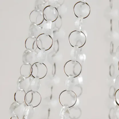 White Crystal Chandelier Classic Iron Elegant Design Image - 10