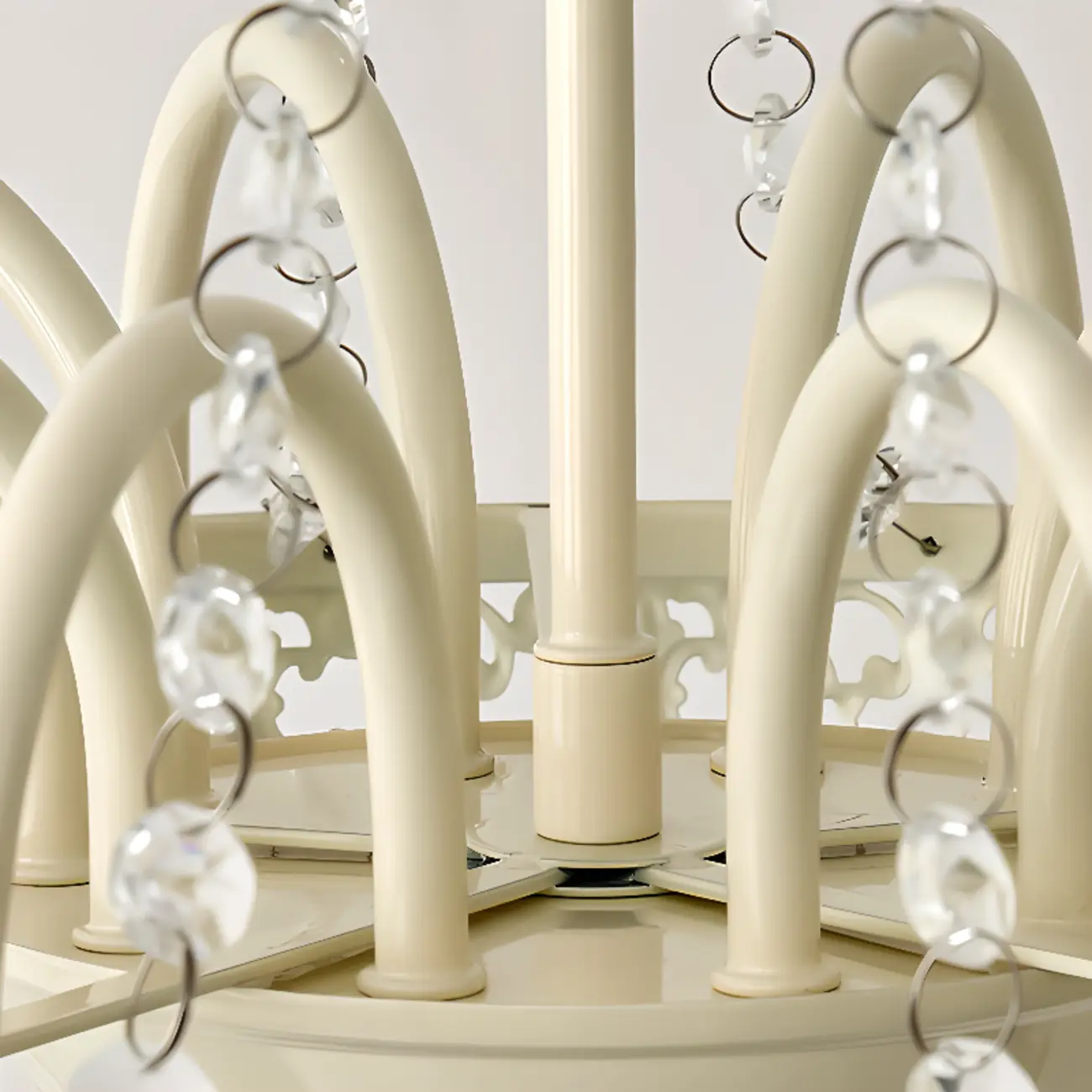 White Crystal Chandelier Classic Iron Elegant Design Image - 11 | homeyfad