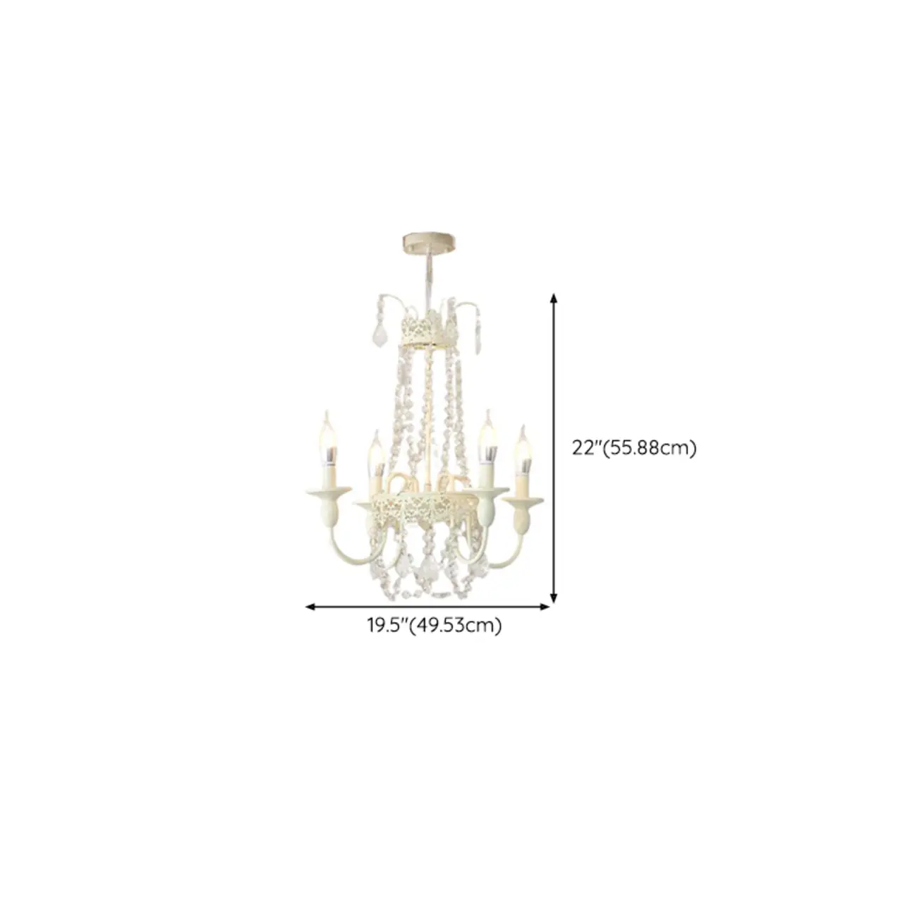 White Crystal Chandelier Classic Iron Elegant Design #size | homeyfad