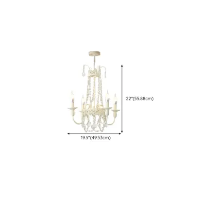 White Crystal Chandelier Classic Iron Elegant Design #size