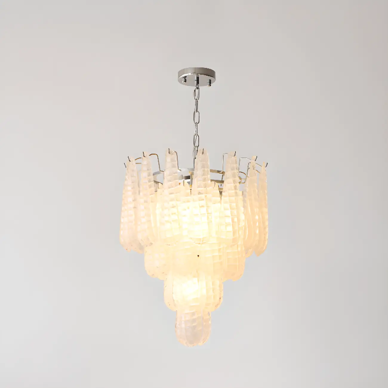 White Crystal Teardrop Glass Modern Chandelier Image - 5 | homeyfad