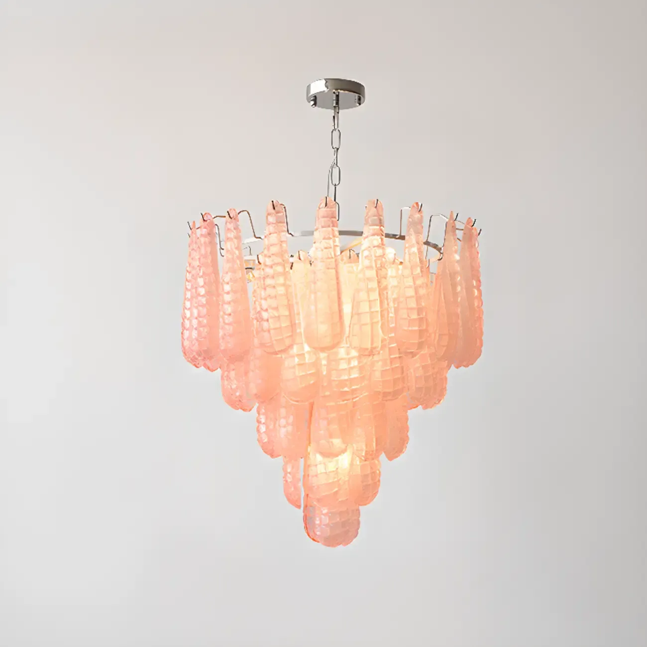 White Crystal Teardrop Glass Modern Chandelier Image - 7