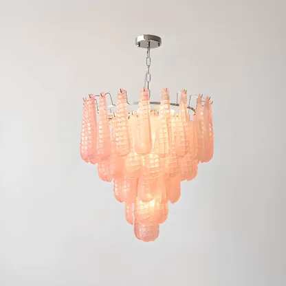 White Crystal Teardrop Glass Modern Chandelier Image - 7