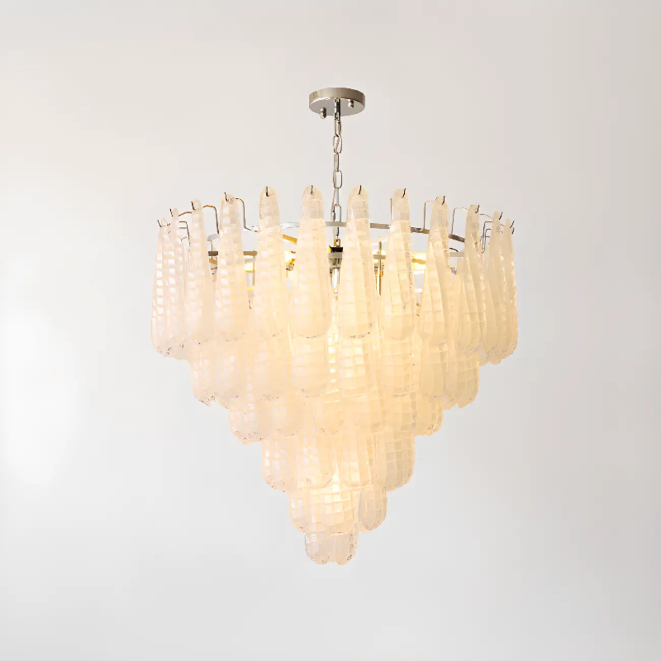 White Crystal Teardrop Glass Modern Chandelier Image - 10 | homeyfad