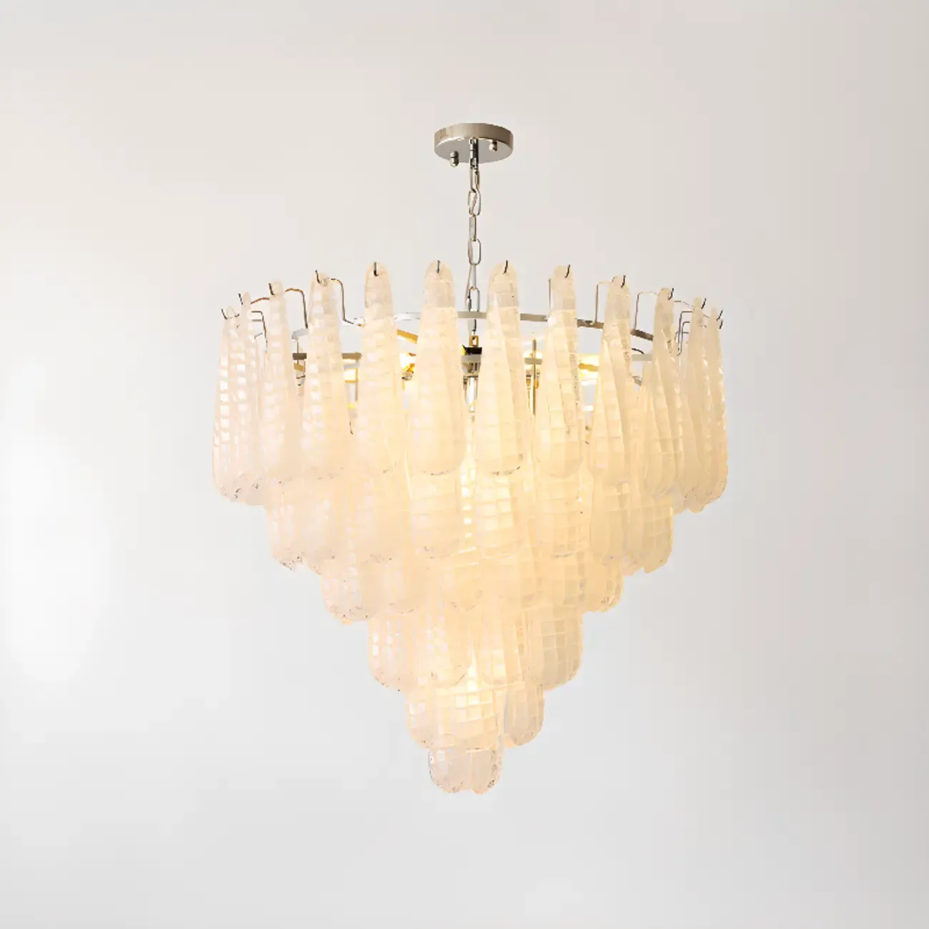 White Crystal Teardrop Glass Modern Chandelier Image - 10