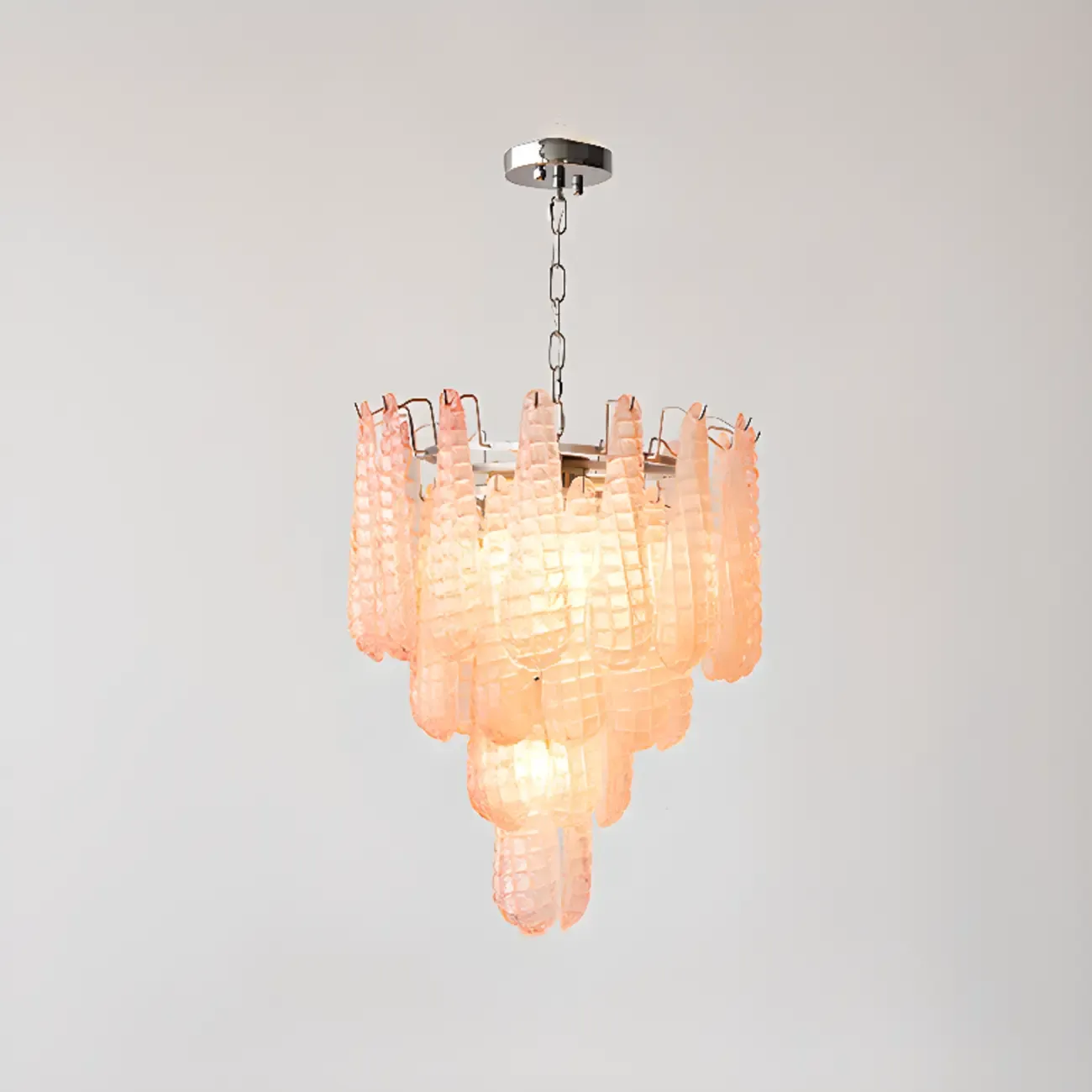 White Crystal Teardrop Glass Modern Chandelier Image - 11