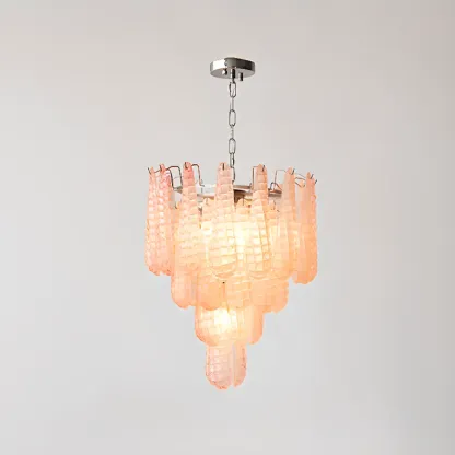 White Crystal Teardrop Glass Modern Chandelier Image - 11