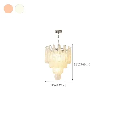 White Crystal Teardrop Glass Modern Chandelier Image - 14