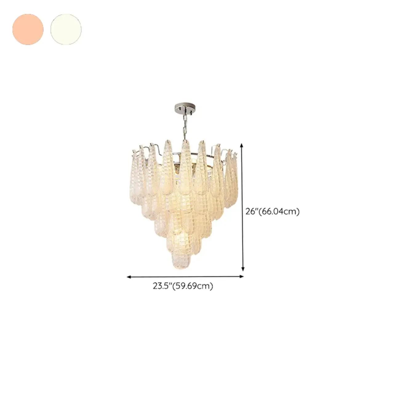 White Crystal Teardrop Glass Modern Chandelier Image - 15