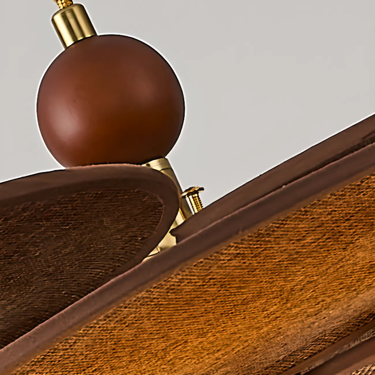 Brown Leaf Wood Orb Glass Modern Pendant Light Image - 9 | homeyfad