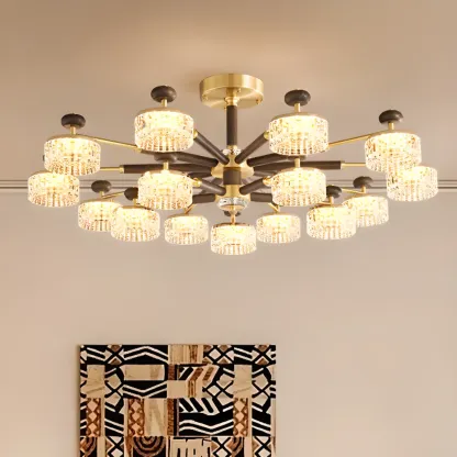 2 Tiers Clear Shade Hanging Light Image - 1