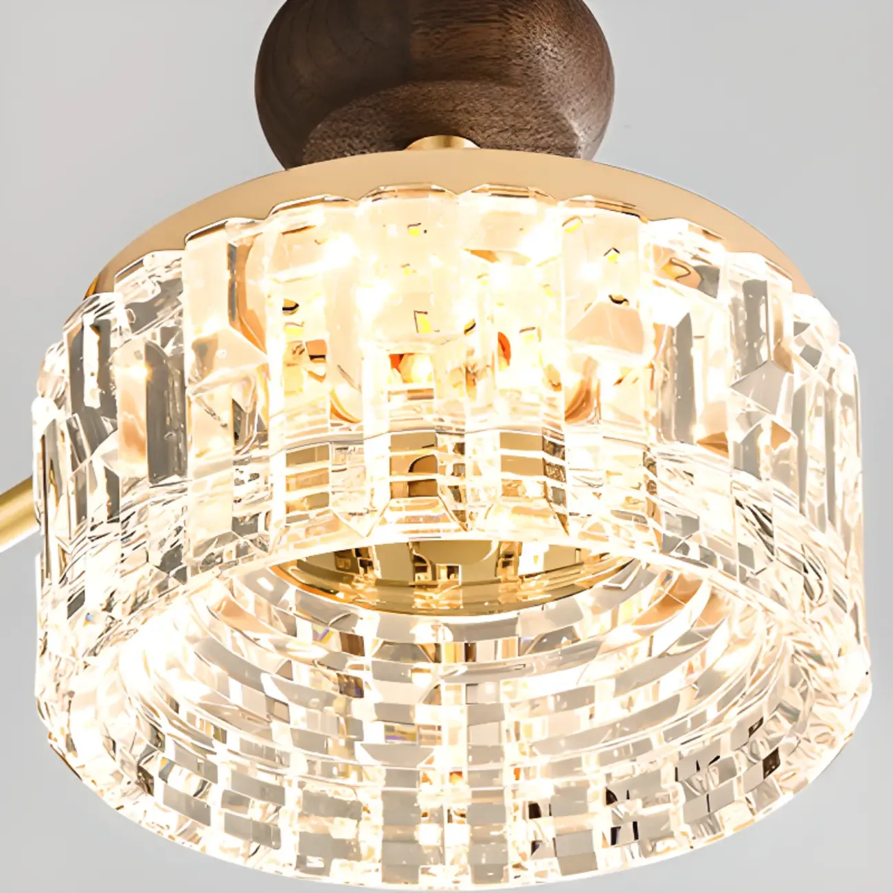 2 Tiers Clear Shade Hanging Light Image - 5