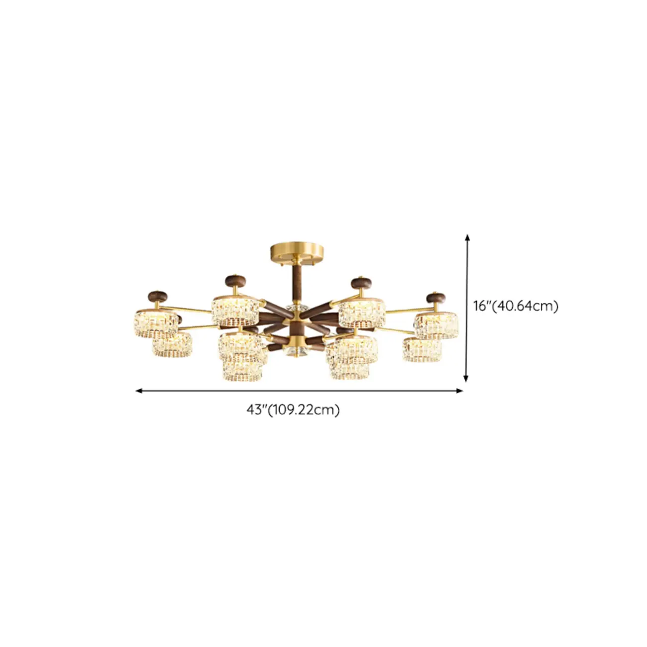 2 Tiers Clear Shade Hanging Light #size | homeyfad