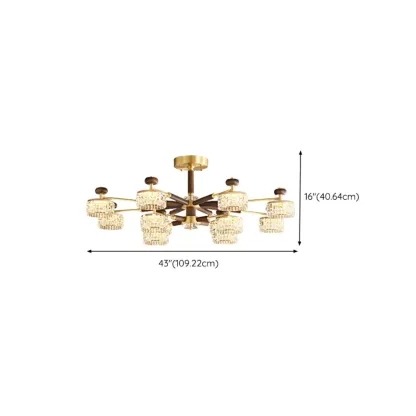 2 Tiers Clear Shade Hanging Light #size