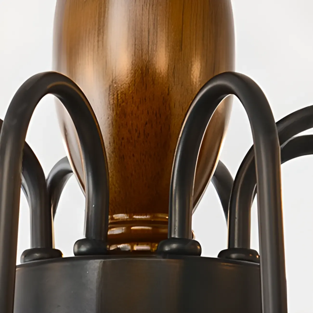 Black Metal Candle-style Chandelier Adjustable Hanging Image - 11