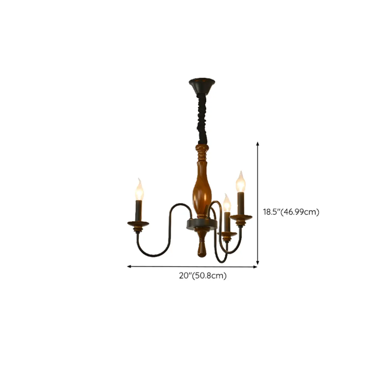 Black Metal Candle-style Chandelier Adjustable Hanging #size | homeyfad