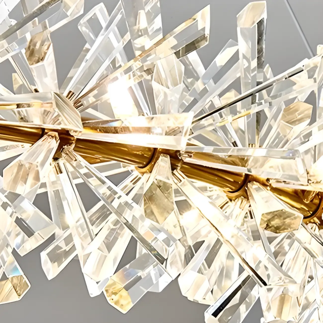 Gold Circular Crystal Chandelier Modern Design Light Image - 8