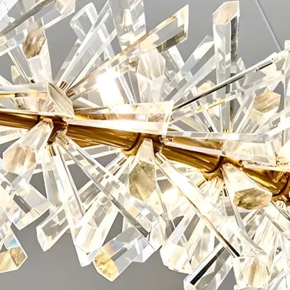 Gold Circular Crystal Chandelier Modern Design Light Image - 8