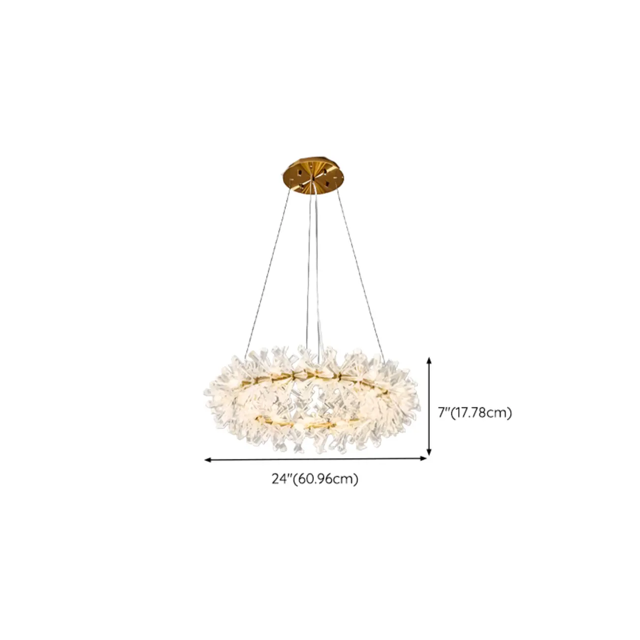 Gold Circular Crystal Chandelier Modern Design Light #size | homeyfad