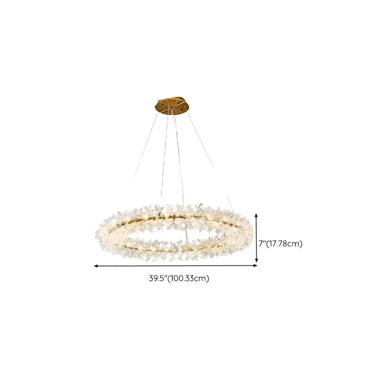Gold Circular Crystal Chandelier Modern Design Light Image - 12