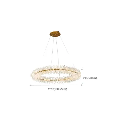 Gold Circular Crystal Chandelier Modern Design Light Image - 12