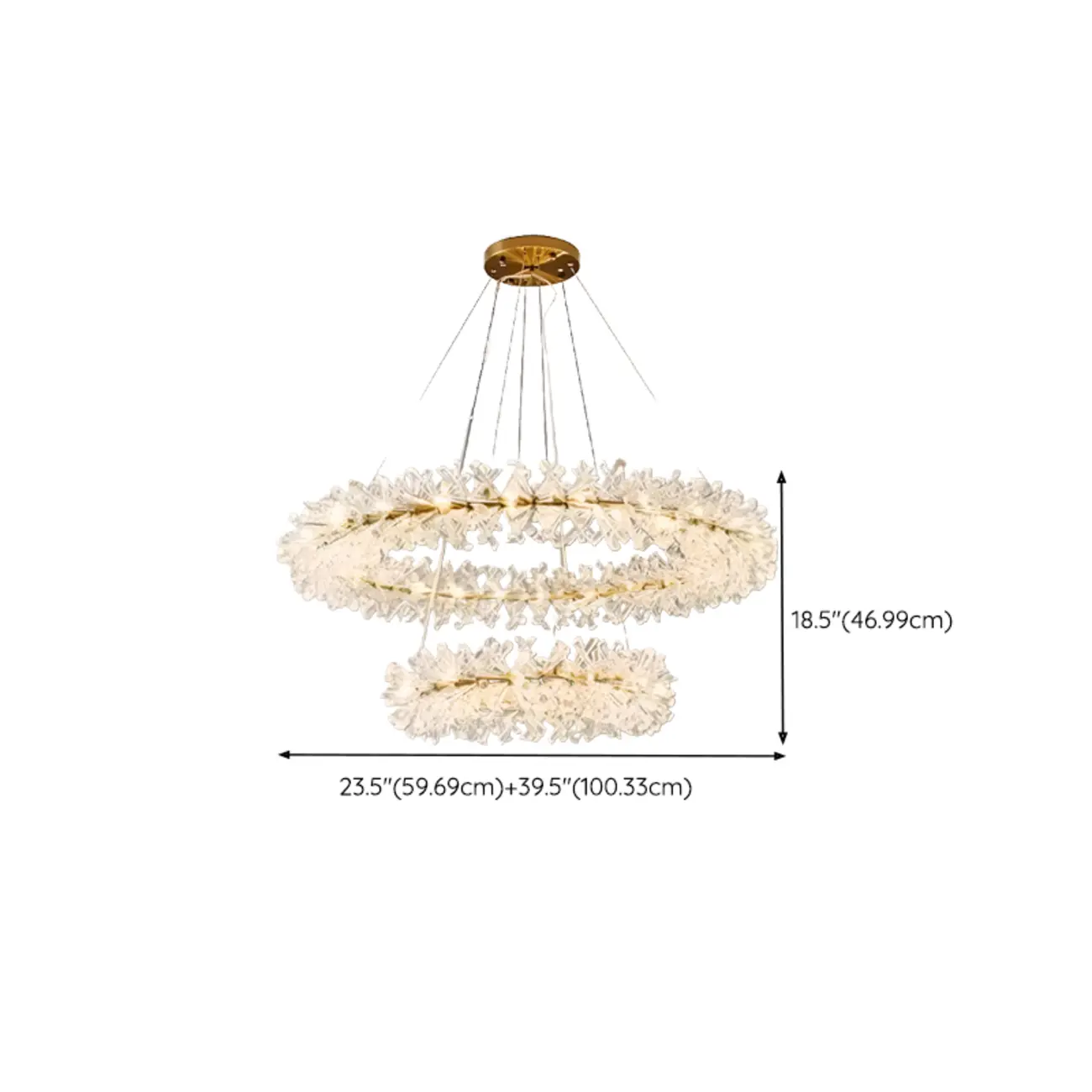 Gold Circular Crystal Chandelier Modern Design Light Image - 13 | homeyfad