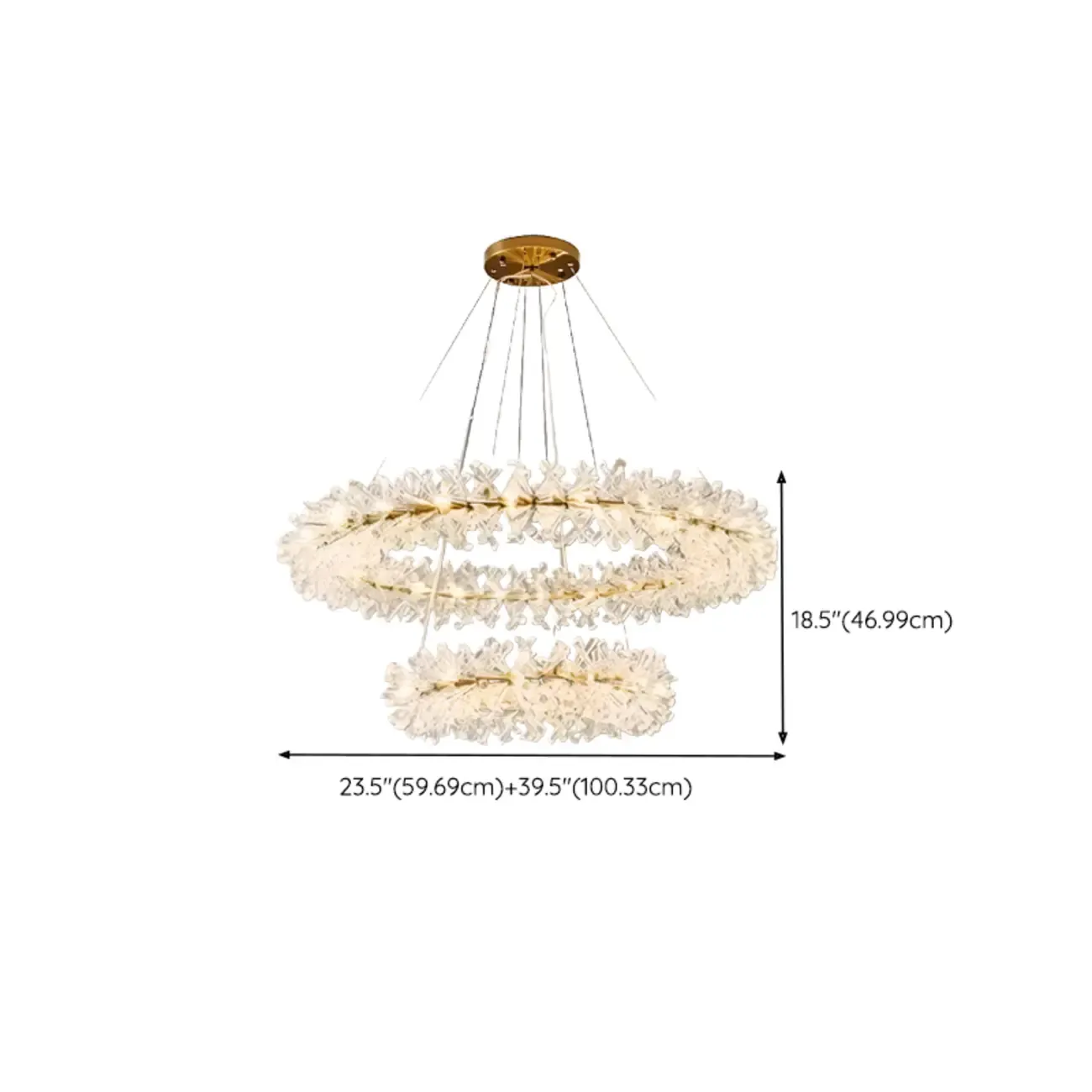 Gold Circular Crystal Chandelier Modern Design Light Image - 13