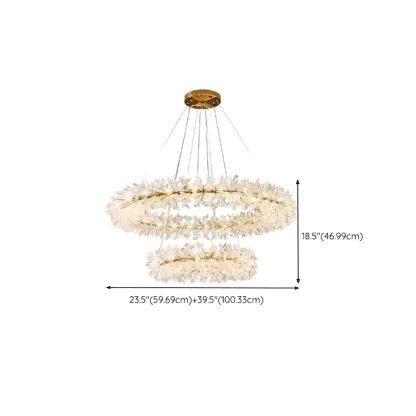 Gold Circular Crystal Chandelier Modern Design Light Image - 13