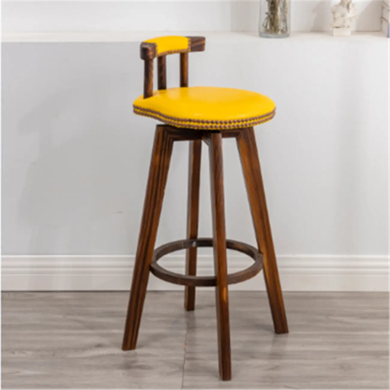 Bar Height Swivel Leather Modern Bar Stools Image - 10 | homeyfad