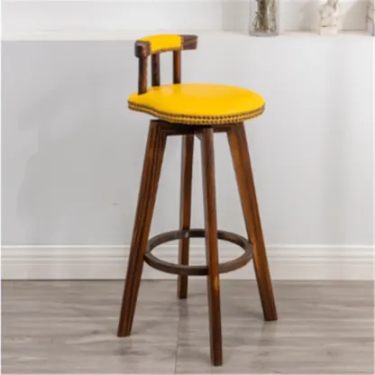 Bar Height Swivel Leather Modern Bar Stools Image - 10