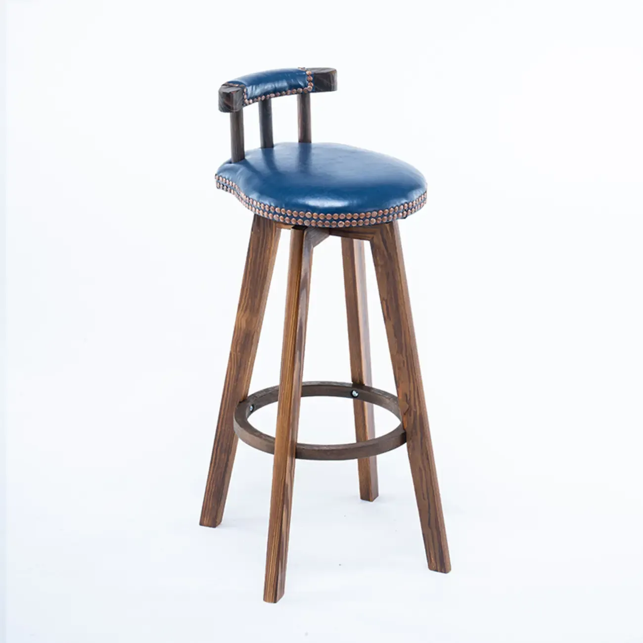 Bar Height Swivel Leather Modern Bar Stools Image - 12