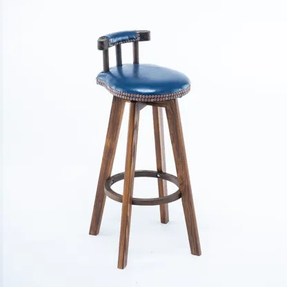 Bar Height Swivel Leather Modern Bar Stools Image - 12