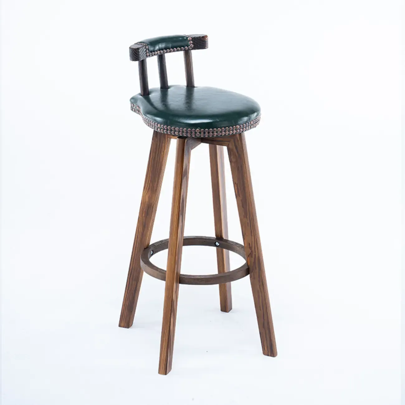 Bar Height Swivel Leather Modern Bar Stools Image - 13