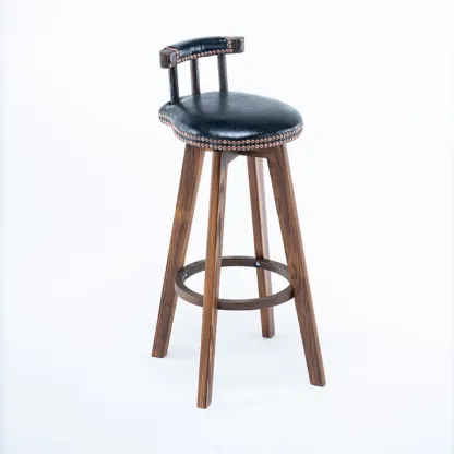 Bar Height Swivel Leather Modern Bar Stools Image - 15