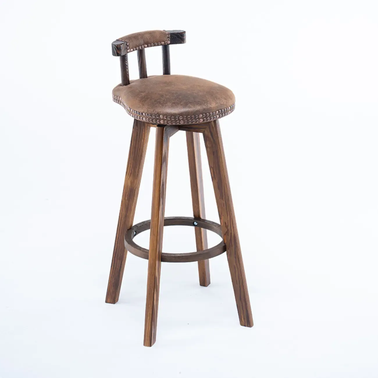 Bar Height Swivel Leather Modern Bar Stools Image - 16