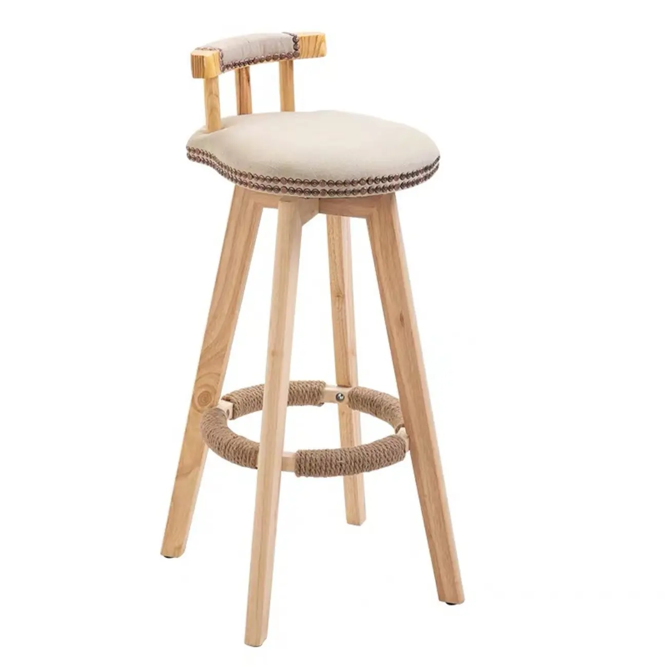 Bar Height Swivel Leather Modern Bar Stools Image - 17 | homeyfad