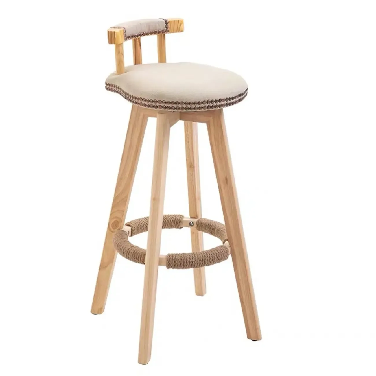 Bar Height Swivel Leather Modern Bar Stools Image - 17