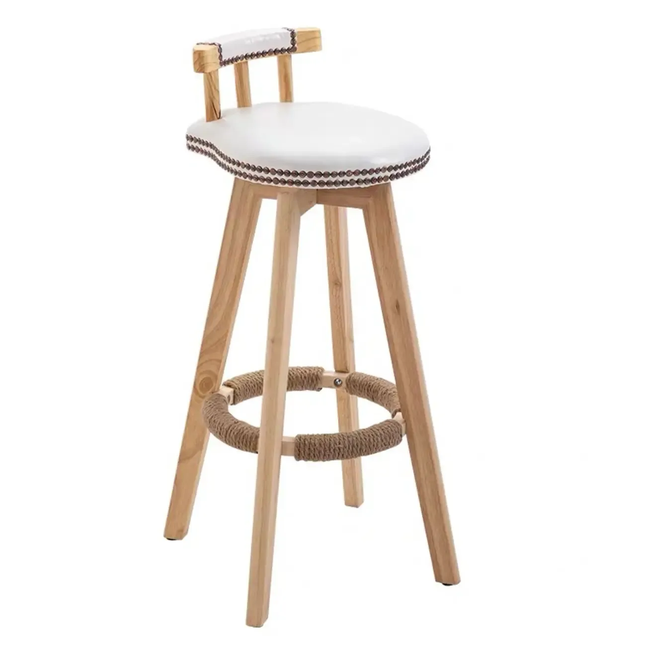 Bar Height Swivel Leather Modern Bar Stools Image - 18